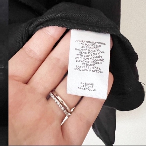 BP Black Soft Knit Long Sleeve Drawstring Cowl Neck Pullover Top size Small NEW - Picture 6 of 7